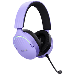 Trust GXT491P FAYZO Gaming Sluchátka Over Ear Bluetooth® Virtual Surround fialová Surround-Sound, Vypnutí zvuku mikrofonu, regulace hlasitosti