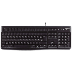 Logitech K120 Keyboard kabelový, USB Klávesnice německá, QWERTZ, Windows® černá odolné proti stříkající vodě