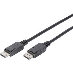 Digitus DisplayPort kabel Konektor DisplayPort, Konektor DisplayPort 2.00 m černá DB-340100-020-S kulatý, dvoužilový stíněný Kabel DisplayPort