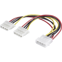 Renkforce napájecí prodlužovací kabel [1x IDE proudová zástrčka 4pólová - 2x IDE proudová zásuvka 4pólová] 0.20 m černá, červená, žlutá