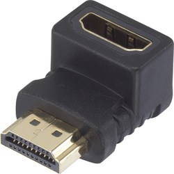 HDMI adaptér [1x HDMI zástrčka - 1x HDMI zásuvka] Zahnutý o 90° směrem nahoru pozlacené kontakty SpeaKa Professional