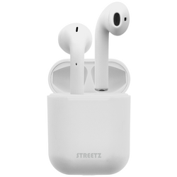 STREETZ TWS-0004  In Ear Headset Bluetooth® stereo bílá  Dálkový ovladač, headset, Nabíjecí pouzdro