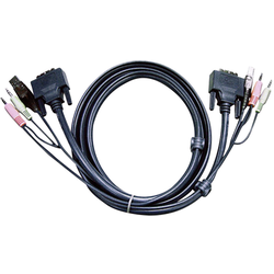 ATEN KVM kabel [2x jack zástrčka 3,5 mm, DVI zástrčka 18+1pólová, USB 2.0 zástrčka A - 2x jack zástrčka 3,5 mm, DVI zástrčka 18+1pólová, USB 2.0 zástrčka B] 1.80 m černá