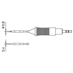 Weller RT9 pájecí hrot dlátový, rovný Velikost hrotů 0.8 mm  Obsahuje 1 ks