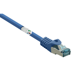 Renkforce RF-5044976 RJ45 síťové kabely, propojovací kabely CAT 6A S/FTP 0.50 m modrá s ochranou, samozhášecí 1 ks