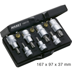 Hazet 1557/10 TORX sada nástrčných klíčů a bitů 10dílná 1/4" (6,3 mm), 1/2", 3/8"