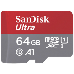 SanDisk microSDXC Ultra 64GB (140MB/s A1 Cl. 10 UHS-I) + Adapter "Tablet" paměťová karta microSDXC 64 GB A1 Application Performance Class, UHS-Class 1