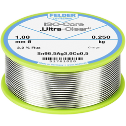 Felder Löttechnik ISO-Core "Ultra Clear" SAC305 pájecí cín cívka Sn96,5Ag3Cu0,5 0.250 kg 1 mm