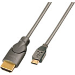 LINDY HDMI kabel USB Micro-B zástrčka, Zástrčka HDMI-A 2.00 m šedá 41567 HDMI kabel