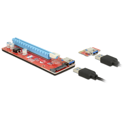 Delock PCIe riser kabel Zásuvka PCIe x16, USB-A zásuvka 0.60 m červená 41423