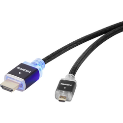 HDMI kabel s LED  3.00 m černá SpeaKa Professional