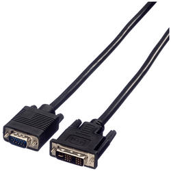 Value VGA / DVI kabel VGA pólové Zástrčka, DVI-A 12 + 5 pólů Zástrčka 2.00 m černá 11.99.5420 lze šroubovat VGA kabel