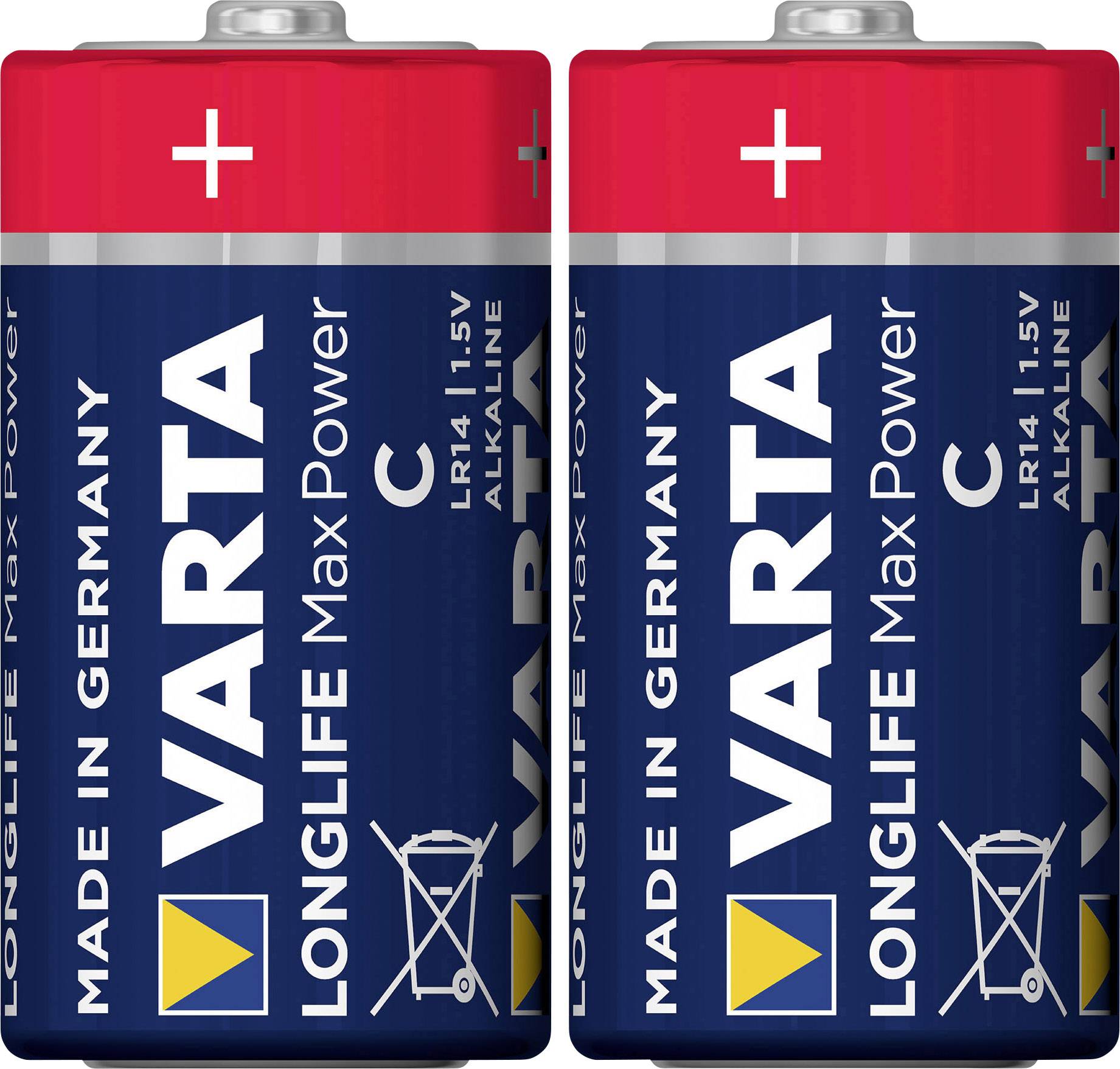 Baterie malé mono C alkalicko-manganová Varta Longlife Max Power LR14 7800 mAh 1.5 V 2 ks