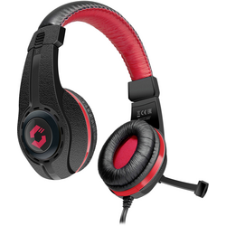 SpeedLink Legatos Gaming Sluchátka Over Ear kabelová stereo černá, červená  regulace hlasitosti