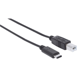 Manhattan USB kabel USB 2.0 USB-B zástrčka, USB-C ® zástrčka 2.00 m černá  354950