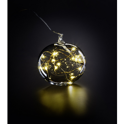 Krinner 76040 vánoční koule vánoční koule teplá bílá LED transparentní  ručně foukané sklo, se spínačem