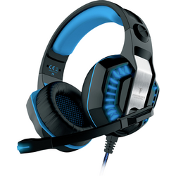 Berserker Gaming FREYER Gaming Sluchátka Over Ear kabelová stereo černá, modrá