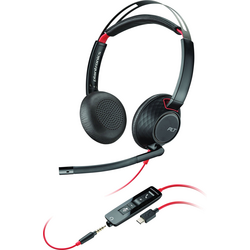Plantronics C5220 Blackwire telefon Sluchátka On Ear kabelová stereo černá Potlačení hluku Vypnutí zvuku mikrofonu