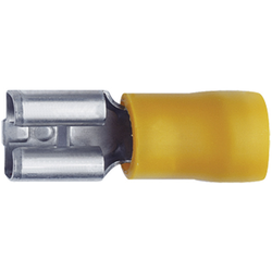 Klauke 750 faston zásuvka  Šířka zástrčky: 6.3 mm Tloušťka konektoru: 0.8 mm 180 ° částečná izolace žlutá 1 ks