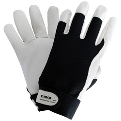 Cimco Worker 2.0 schwarz/weiß 141245 kůže nappa  pracovní rukavice  Velikost rukavic: 9, L EN 388  1 pár