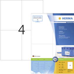 Herma 4676 etikety 105 x 148 mm papír bílá 400 ks permanentní univerzální etikety, výplatní etikety inkoust, laser, kopie 100 listů A4