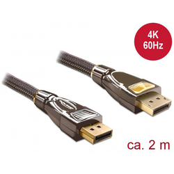 Delock DisplayPort kabel Konektor DisplayPort, Konektor DisplayPort 2.00 m antracitová 82771  Kabel DisplayPort