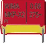 Kondenzátor odrušovací MKP-X2 Wima, 0,68 µF, 275 V/AC, 20 %, 26,5 x 11 x 21 mm
