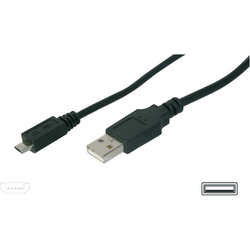 Digitus USB kabel USB 2.0 USB-A zástrčka, USB Micro-B zástrčka 1.00 m černá AK-300127-010-S