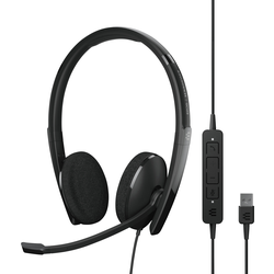 EPOS neu telefon Sluchátka On Ear kabelová stereo černá Potlačení hluku regulace hlasitosti, Vypnutí zvuku mikrofonu