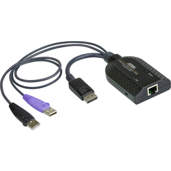 ATEN KVM adaptér [2x USB 2.0 zástrčka A, zástrčka DisplayPort - 1x RJ45 zásuvka]  černá