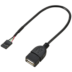 Renkforce USB kabel USB 2.0 plochý konektor 4pol., USB-A zásuvka 0.20 m černá RF-5719746