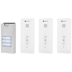 Smartwares  DIC-21132    domovní telefon    kompletní sada  pro 3 rodiny  stříbrná, bílá