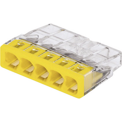 krabicová svorka Tuhost (příčný řez): 0.5-2.5 mm² Pólů: 5 WAGO 1 ks transparentní, žlutá