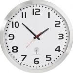 Analogové nástěnné DCF hodiny,50 cm, hliník EuroTime
