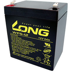 Long WP5-12/F1 WP5-12/F1 olověný akumulátor 12 V 5 Ah olověný se skelným rounem (š x v x h) 90 x 107 x 70 mm plochý konektor 4,8 mm nepatrné vybíjení, bezúdržbové