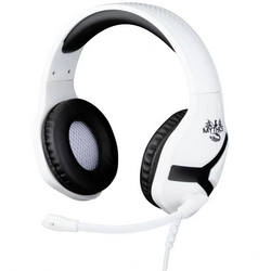 Konix NEMESIS PS5 HEADSET Gaming Sluchátka Over Ear kabelová stereo černá/bílá  regulace hlasitosti