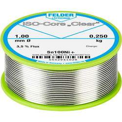 Felder Löttechnik ISO-Core "Clear" Sn100Ni+ bezolovnatý pájecí cín cívka Sn99,25Cu0,7Ni0,05 0.250 kg 1 mm