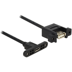 Delock USB kabel USB 2.0 USB Micro-B zásuvka, USB-A zásuvka 0.25 m černá  85109
