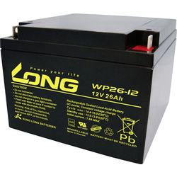 Long WP26-12 WP26-12 olověný akumulátor 12 V 26 Ah olověný se skelným rounem (š x v x h) 166 x 125 x 175 mm šroubované M5 VDS certifikace , nepatrné vybíjení, bezúdržbové