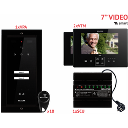 Bellcome Smart 7 Video-Kit 2 Familie domovní video telefon kabelový kompletní sada 14dílná černá
