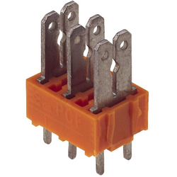 Weidmüller 9500520000 faston rozbočovač Šířka zástrčky: 6.3 mm Tloušťka konektoru: 0.8 mm 180 ° částečná izolace oranžová, stříbrná 50 ks