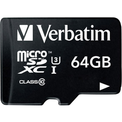 Verbatim PRO paměťová karta microSDXC 64 GB Class 10, UHS-I, UHS-Class 3 vč. SD adaptéru