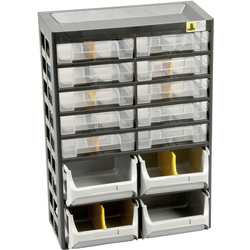 Allit 458140 skladová skříň  VarioPlus Basic D 21  (š x v x h) 305 x 435 x 170 mm černá, šedá, žlutá 1 ks