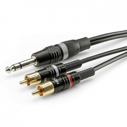 Sommer Cable HBP-6SC2-0300 jack / cinch audio kabel [2x cinch zástrčka - 1x jack zástrčka 6,3 mm (stereo)] 3.00 m černá