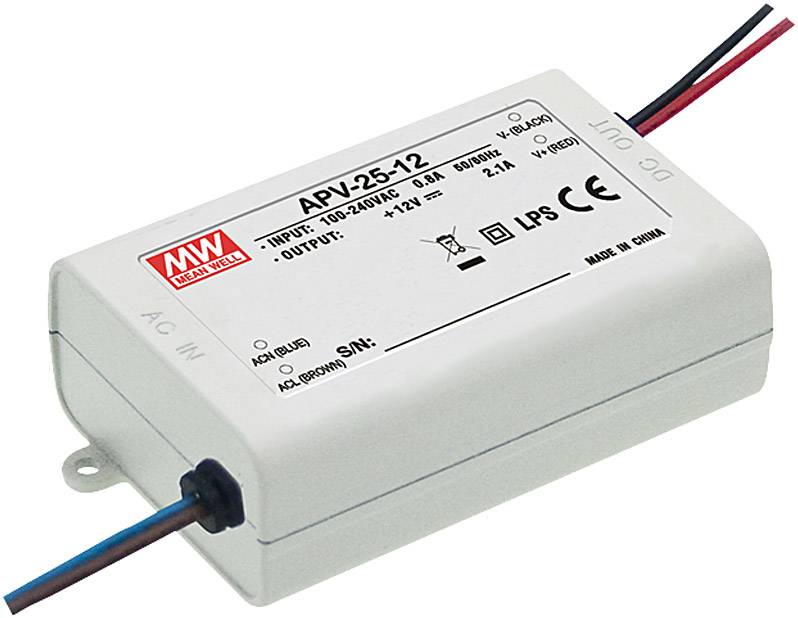 Napájecí zdroj pro LED konstantní napětí Mean Well APV-25-36, 25 W (max), 0 - 0.7 A, 36 V/DC