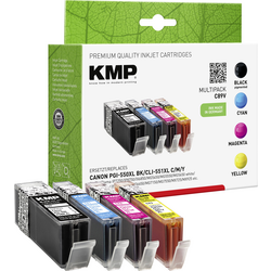 KMP Ink náhradní Canon PGI-550PGBK XL, CLI-551 C,M,Y XL kompatibilní kombinované balení černá, azurová, purppurová, žlutá C89V 1518,0050