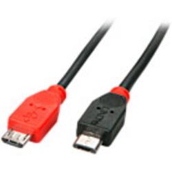 LINDY USB kabel USB 2.0 USB Micro-B zástrčka, USB Micro-B zástrčka 1.00 m černá s funkcí OTG 31759