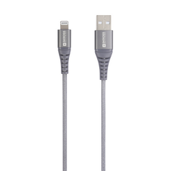Skross USB kabel USB 2.0 USB-C ® zástrčka, Apple Lightning konektor 1.20 m Space Grau kulatý, flexibilní provedení, látkový potah SKCA0015C-MFI120CN