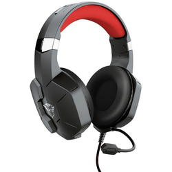 Trust GXT323 CARUS Gaming Sluchátka Over Ear kabelová stereo červená, černá/červená  regulace hlasitosti, Vypnutí zvuku mikrofonu