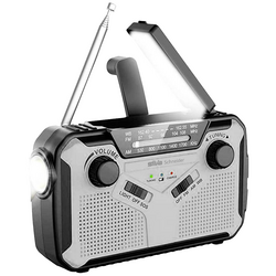 Silva Schneider SOS 112 outdoorové rádio FM, AM #####Notfallradio  s USB nabíječkou, Ruční klika, Solární panel, stolní lampa, s akumulátorem černá/stříbrná